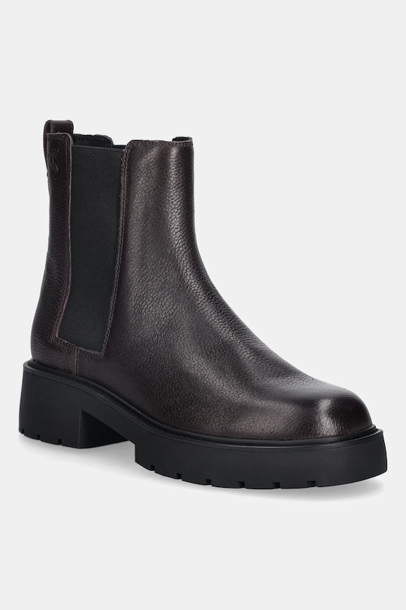 Kožené topánky chelsea Calvin Klein CHUNKY CHELSEA BOOT LTH textilný burgundské YW0YW02072