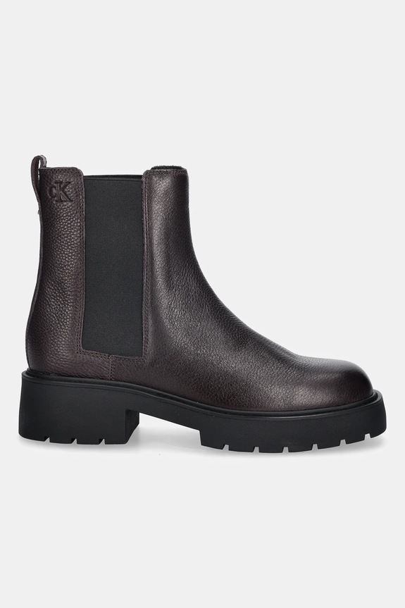 Kožené topánky chelsea Calvin Klein CHUNKY CHELSEA BOOT LTH YW0YW02072 burgundské AW25