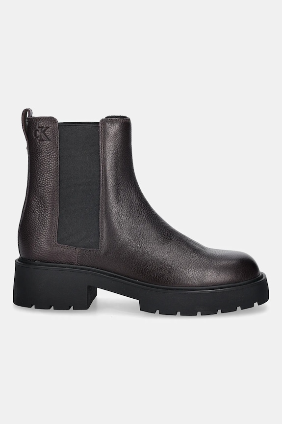 Kožené topánky chelsea Calvin Klein CHUNKY CHELSEA BOOT LTH YW0YW02072 burgundské AW25