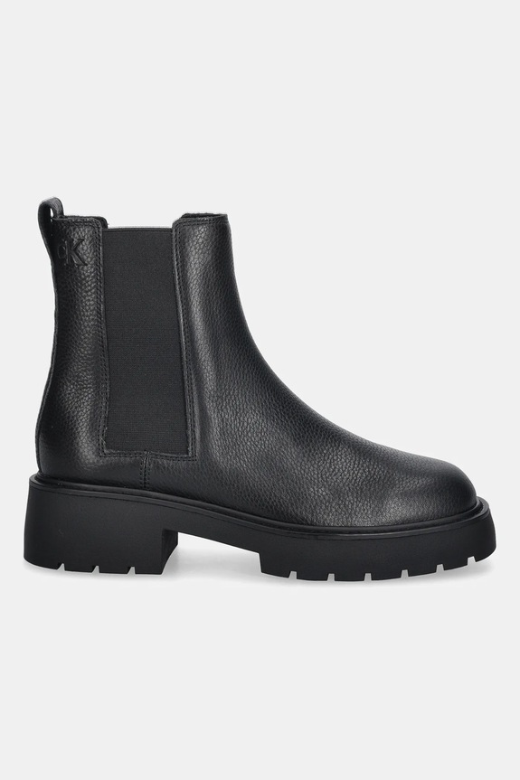 Kožené topánky chelsea Calvin Klein CHUNKY CHELSEA BOOT LTH YW0YW02072 čierna AW25