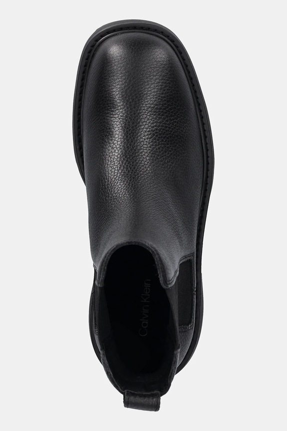 Kožené topánky chelsea Calvin Klein CHUNKY CHELSEA BOOT LTH čierna YW0YW02072