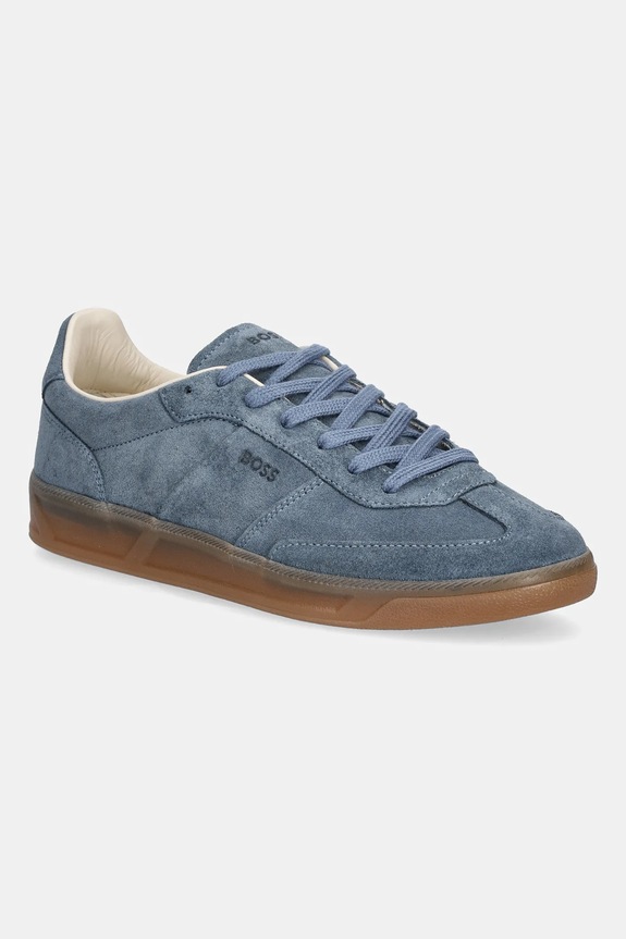 Σουέτ sneakers BOSS Brenta φλατ μπλε 50536645.497