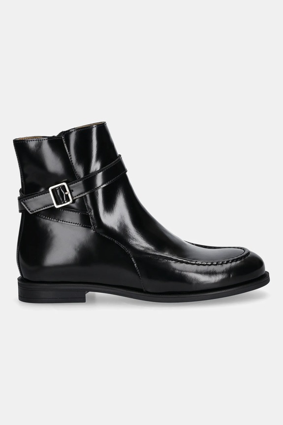 Kožené členkové topánky BOSS Lycia 50548582.001 čierna AW25