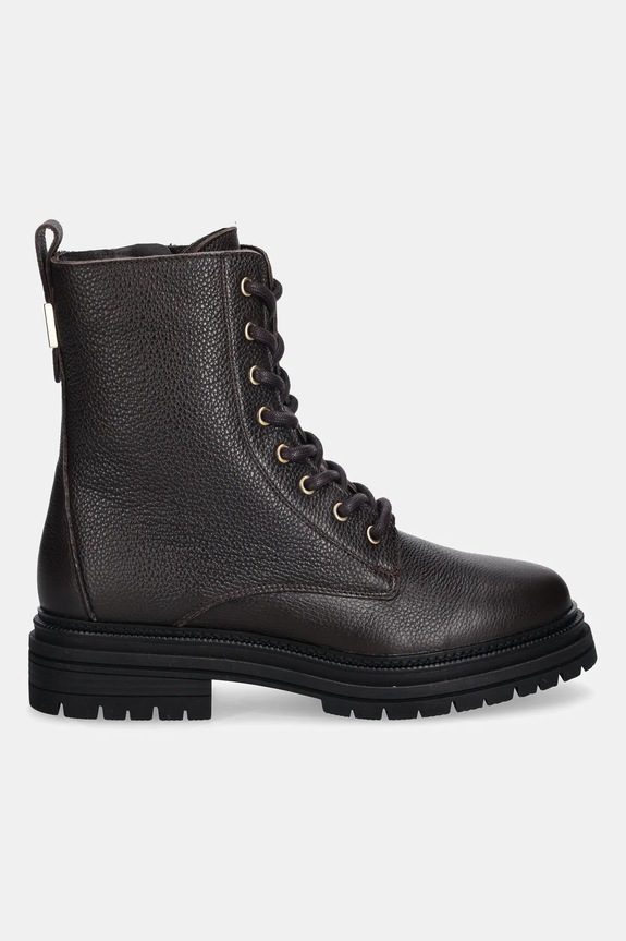 Tommy Hilfiger workery skórzane TH PLAQUE PEBBLE LACE BOOT FW0FW08767 brązowy NC25