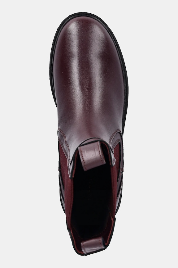 Tommy Hilfiger ghete chelsea de piele TH LTHR MID CHELSEA burgundia FW0FW08770