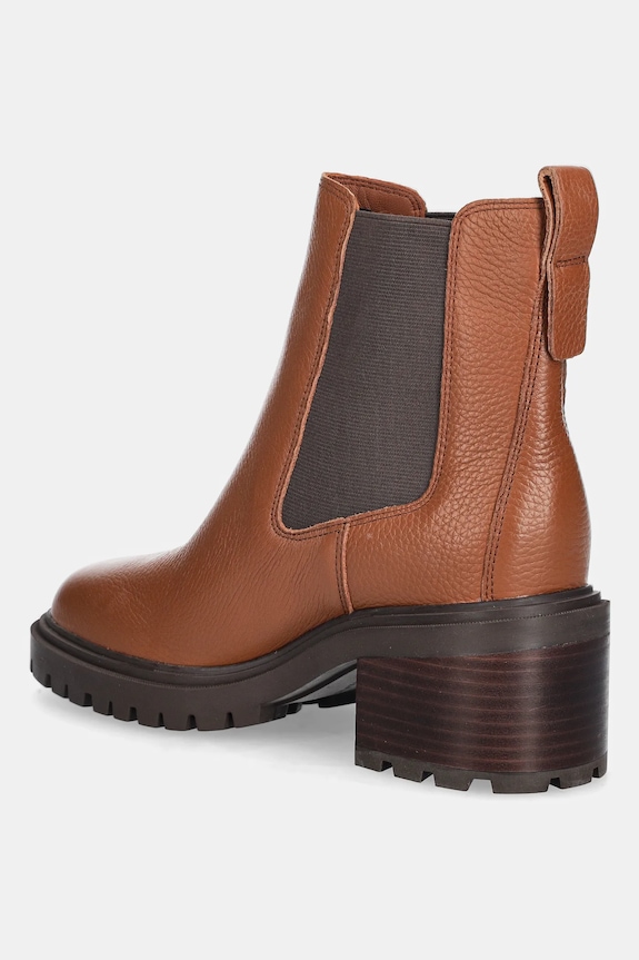 Παπούτσια Δερμάτινες μπότες τσέλσι Tommy Hilfiger TH LEATHER CHELSEA CLEATED HEEL FW0FW08774 καφέ
