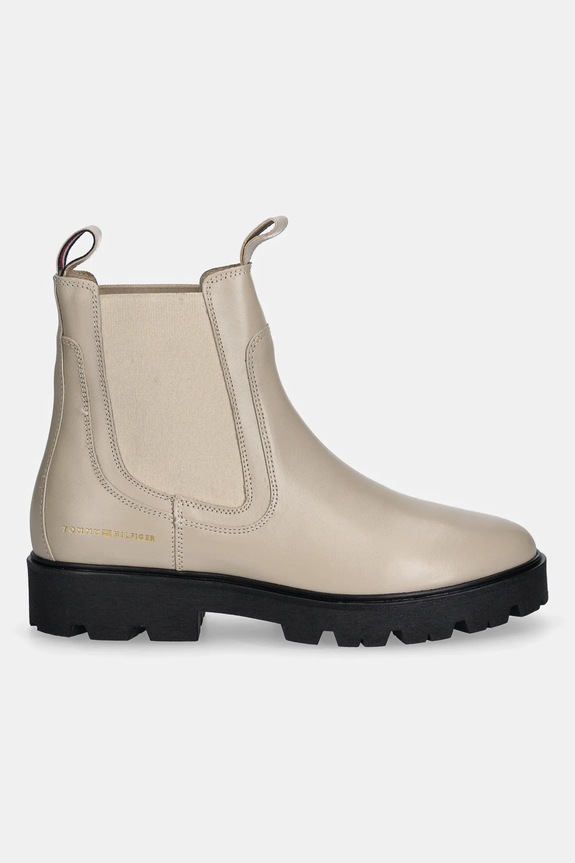 Tommy Hilfiger stivaletti chelsea in pelle TH LTHR LOW CHELSEA FW0FW08775 beige NC25