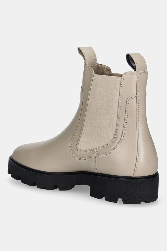 Scarpe Tommy Hilfiger stivaletti chelsea in pelle TH LTHR LOW CHELSEA FW0FW08775 beige