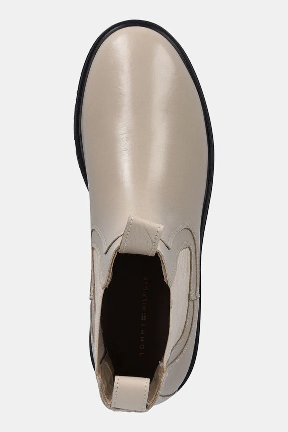 Tommy Hilfiger stivaletti chelsea in pelle TH LTHR LOW CHELSEA beige FW0FW08775