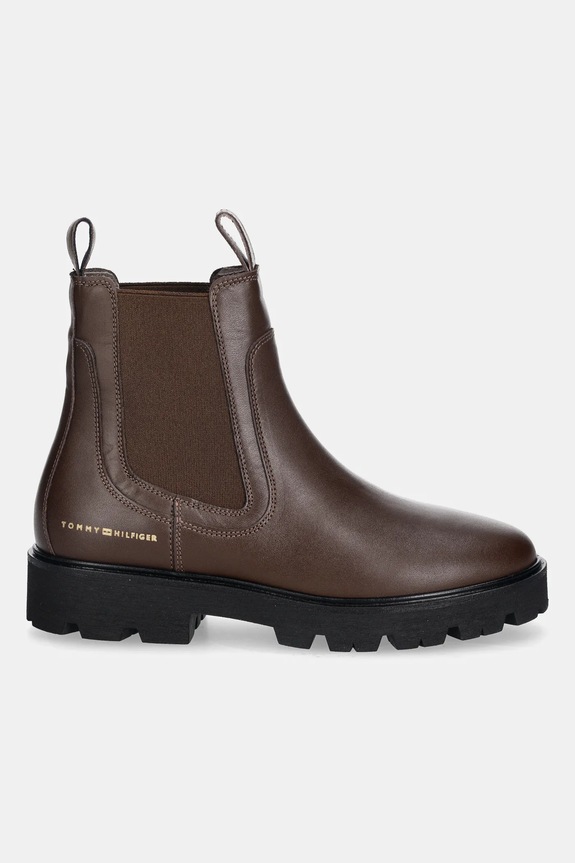 Tommy Hilfiger stivaletti chelsea in pelle TH LTHR LOW CHELSEA FW0FW08775 marrone NC25
