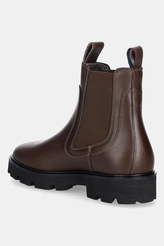 Scarpe Tommy Hilfiger stivaletti chelsea in pelle TH LTHR LOW CHELSEA FW0FW08775 marrone