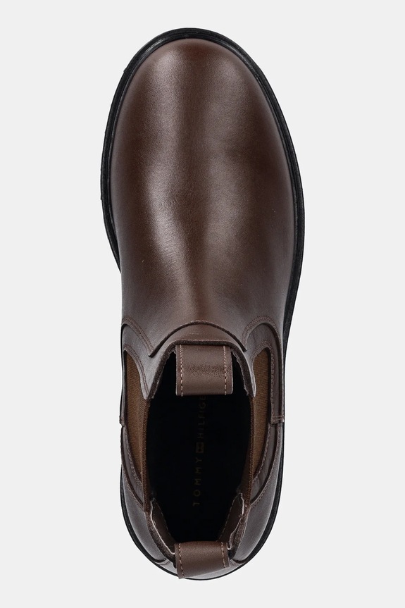 Tommy Hilfiger stivaletti chelsea in pelle TH LTHR LOW CHELSEA marrone FW0FW08775