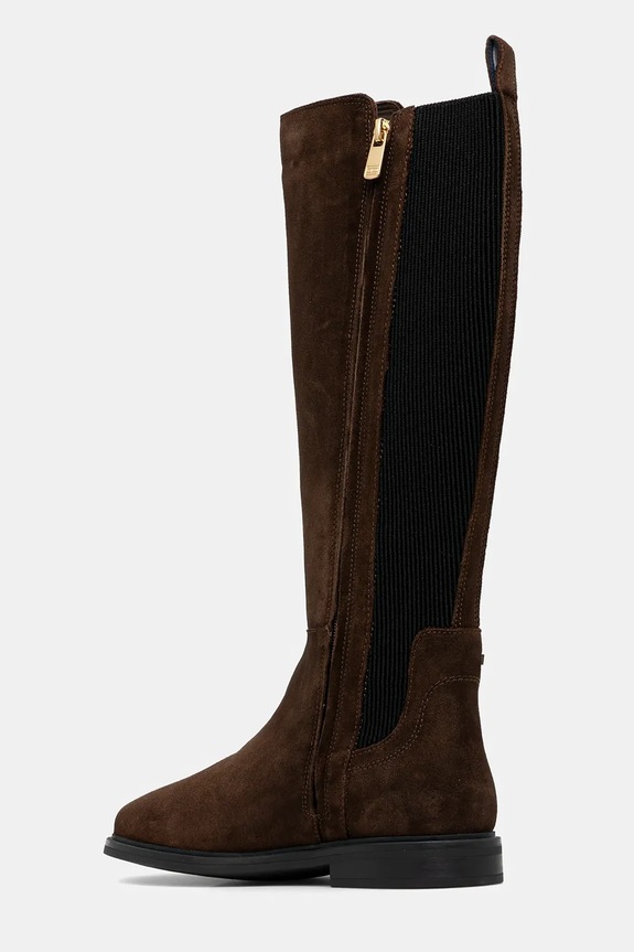 Obuv Semišové čižmy Tommy Hilfiger FLAG SUEDE LONG BOOT FW0FW08779 hnedá