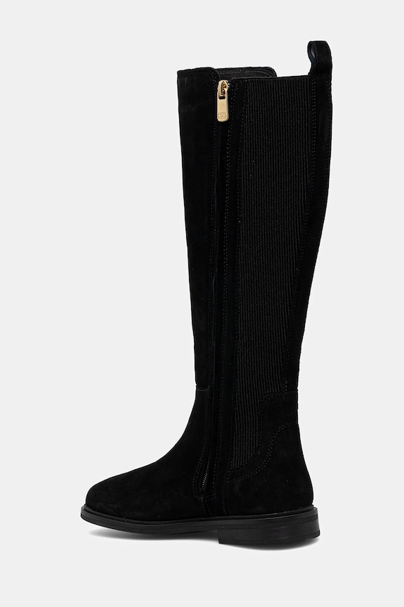 Scarpe Tommy Hilfiger stivali in pelle scamosciata FLAG SUEDE LONG BOOT FW0FW08779 nero