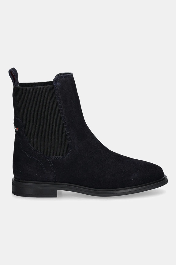 Semišové kotníkové boty Tommy Hilfiger FLAG SUEDE CHELSEA BOOT FW0FW08780 námořnická modř AW25