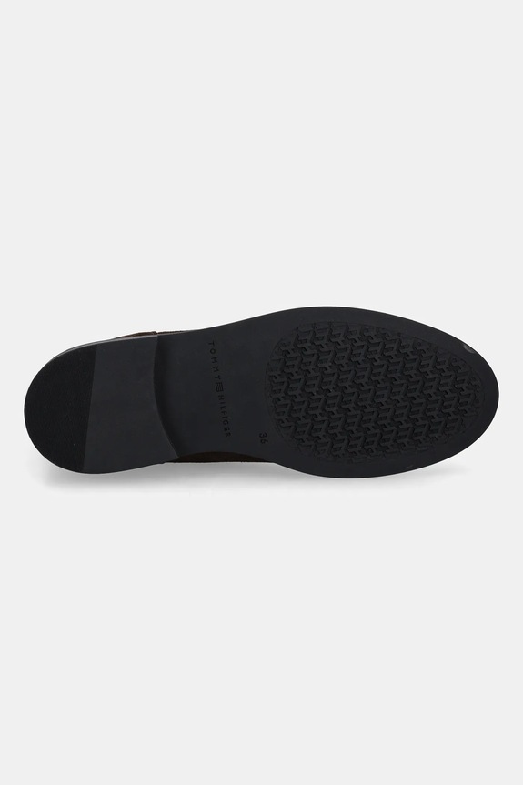 Semišové kotníkové boty Tommy Hilfiger FLAG SUEDE CHELSEA BOOT FW0FW08780 hnědá