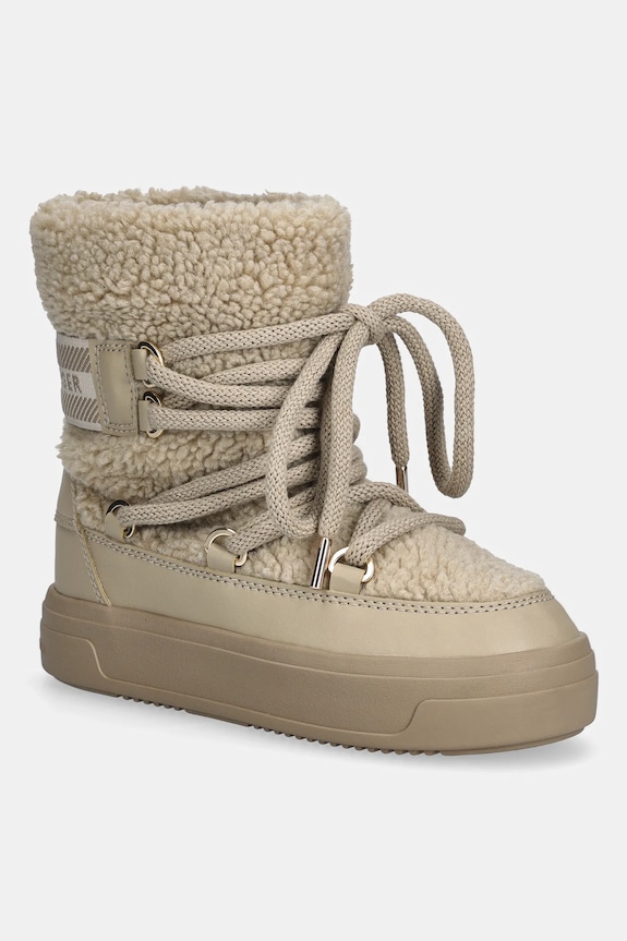 Tommy Hilfiger cizme de iarnă FAUX SHEARLING SNOWBOOT izolat bej FW0FW08788