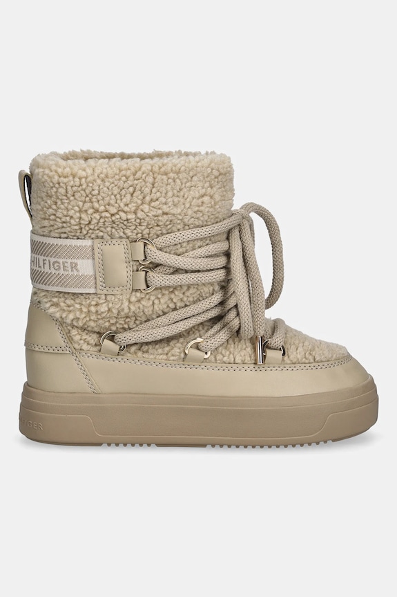 Tommy Hilfiger cizme de iarnă FAUX SHEARLING SNOWBOOT FW0FW08788 bej NC25