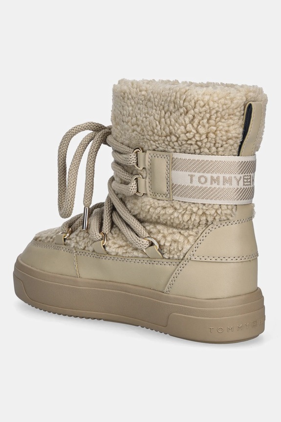 Încălțăminte Tommy Hilfiger cizme de iarnă FAUX SHEARLING SNOWBOOT FW0FW08788 bej
