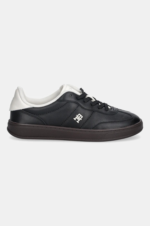 Tommy Hilfiger sneakersy skórzane TH HERITAGE SNEAKER SHINY FW0FW08823 czarny AW25