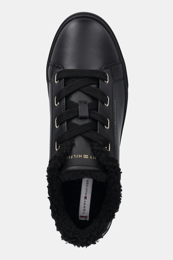 Δερμάτινα sneakers Tommy Hilfiger CASUAL CUPSOLE SNEAKER WL μαύρο FW0FW08824