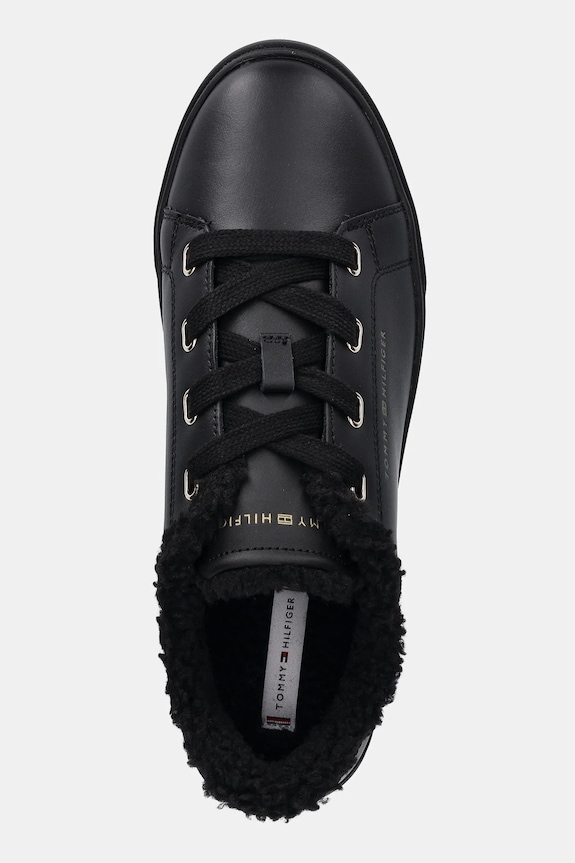Δερμάτινα sneakers Tommy Hilfiger CASUAL CUPSOLE SNEAKER WL μαύρο FW0FW08824