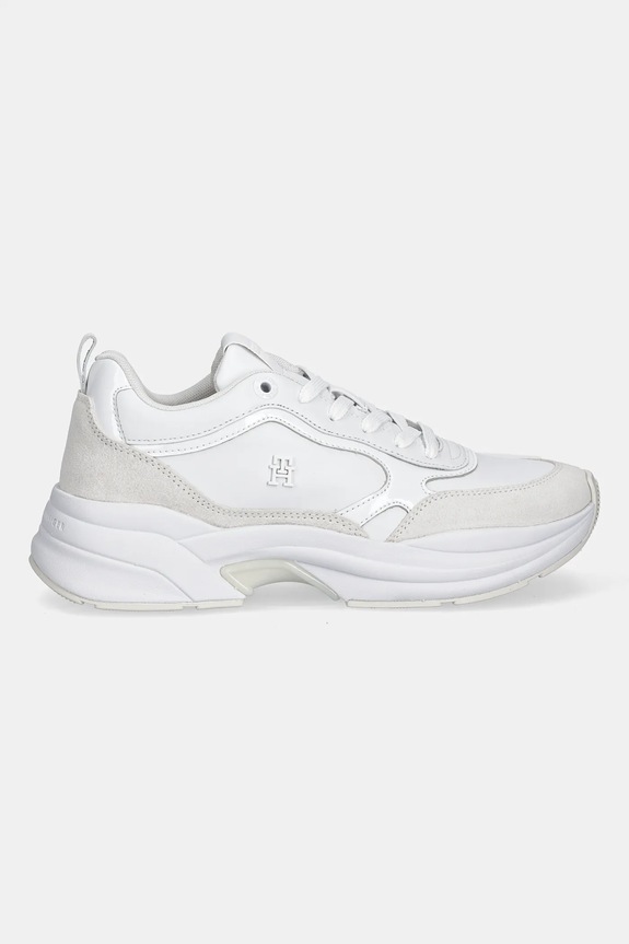 Tommy Hilfiger sneakersy skórzane TH CHUNKY RUNNER PATENT FW0FW08840 biały AW25