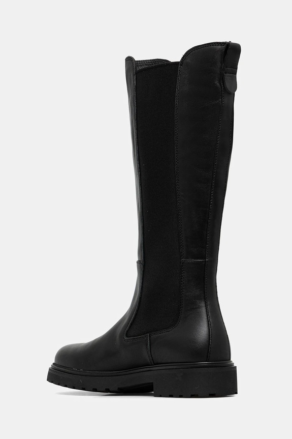 Scarpe Tommy Hilfiger stivali in pelle TH LTHR CLEATED LONG BOOT FW0FW08985 nero