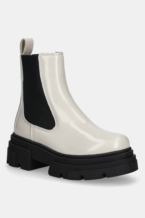 Kožené kotníkové boty Tommy Hilfiger TH SHINY LEATHER CHELSEA přírodní kůže béžová FW0FW09042