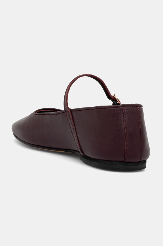 Scarpe Tommy Hilfiger ballerine in pelle SMOOTH LEATHER MARYJANE FW0FW09152 granata