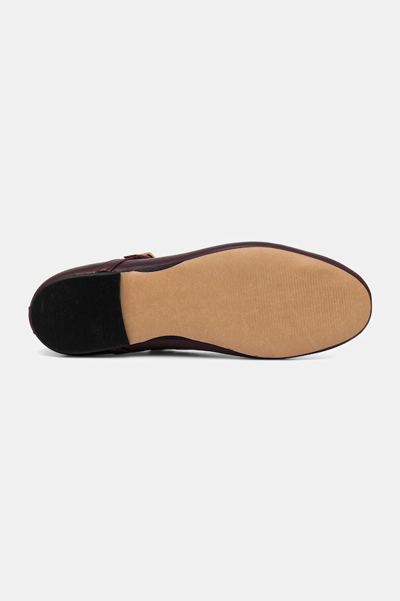 Tommy Hilfiger ballerine in pelle SMOOTH LEATHER MARYJANE FW0FW09152 granata