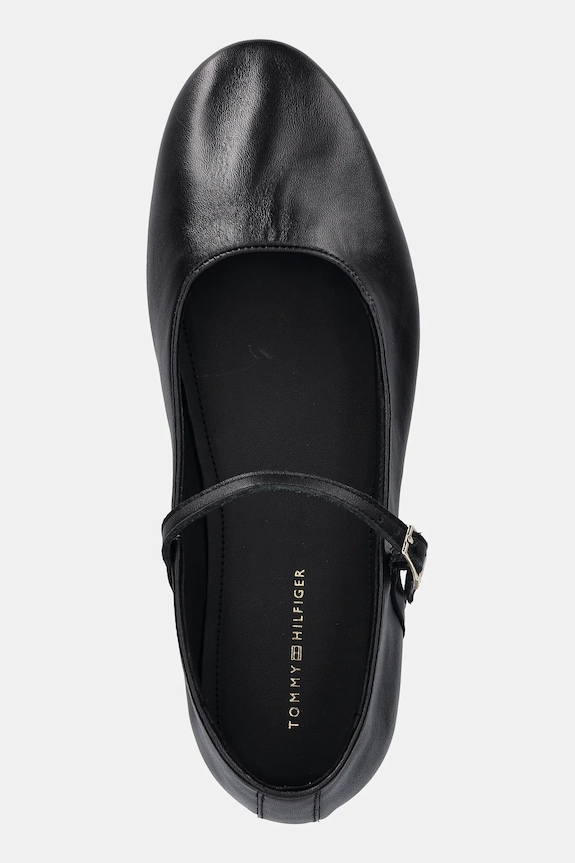 Tommy Hilfiger baleriny skórzane SMOOTH LEATHER MARYJANE czarny FW0FW09152