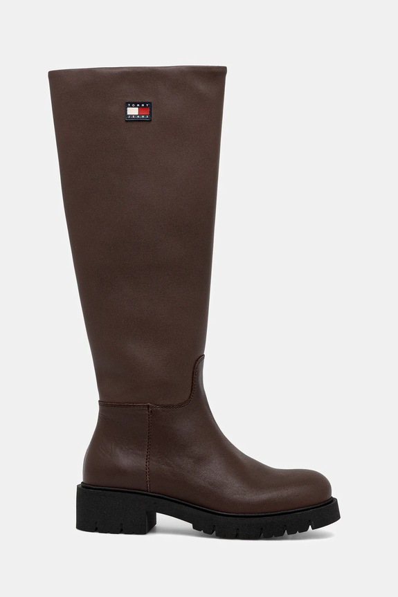 Tommy Jeans cizme TJW STRETCHY LONG SHAFT EN0EN02828 maro AW25
