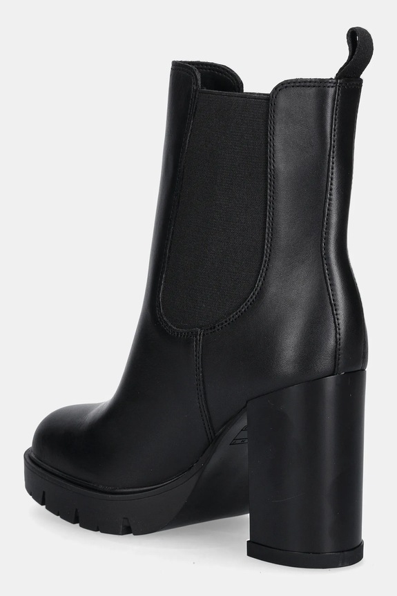 Boty Kožené kotníkové boty Tommy Jeans TJW LEATHER HEEL BOOT EN0EN02831 černá