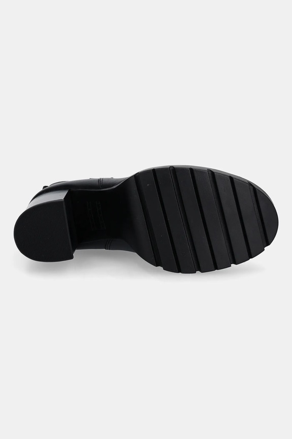 Kožené kotníkové boty Tommy Jeans TJW LEATHER HEEL BOOT EN0EN02831 černá