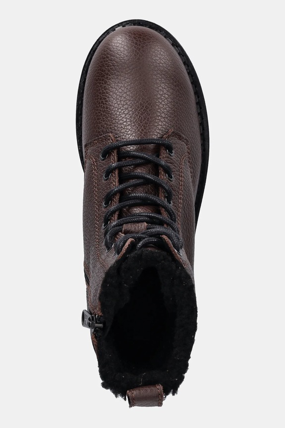 Kožené členkové topánky Tommy Jeans TJW URBAN LACEUP BOOT WL hnedá EN0EN02906