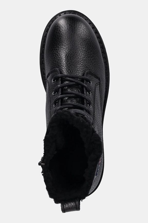 Kožené členkové topánky Tommy Jeans TJW URBAN LACEUP BOOT WL čierna EN0EN02906