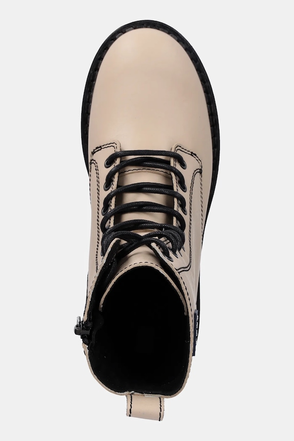 Usnjeni nizki škornji Tommy Jeans TJW URBAN LACE UP BOOT bež EN0EN02907