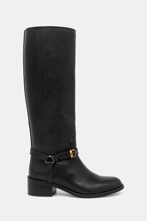 Кожени ботуши Polo Ralph Lauren Riding Boot 818963422002.001 черен AW25
