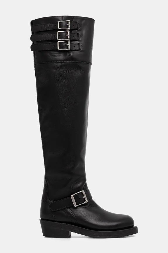 Δερμάτινες μπότες Polo Ralph Lauren Biker Boot 818973063001.001 μαύρο AW25