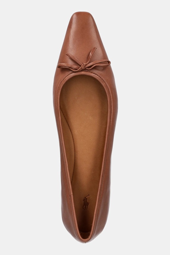 Шкіряні балетки Polo Ralph Lauren Pointed Ballet коричневий 818973066001.250