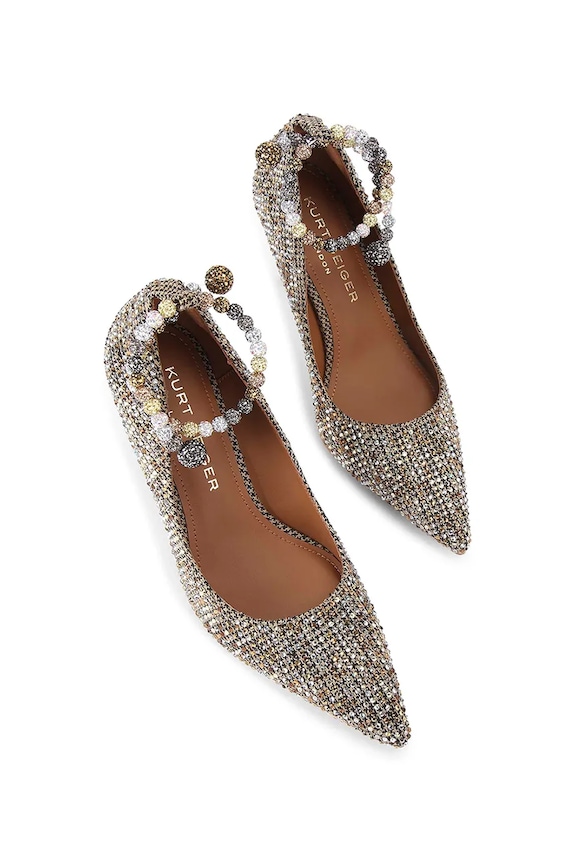 Kurt Geiger London tacchi a spillo Belgravia Jewel 4721843609.BEIGECOMB oro AW25