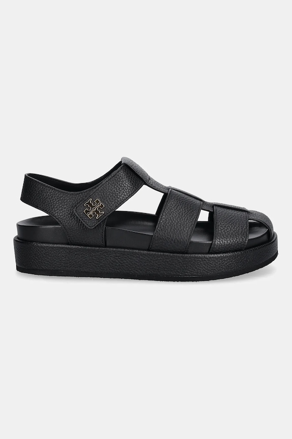 Δερμάτινα πέδιλα Tory Burch Kira Fisherman Sport Sandal 170584.006 μαύρο AW25