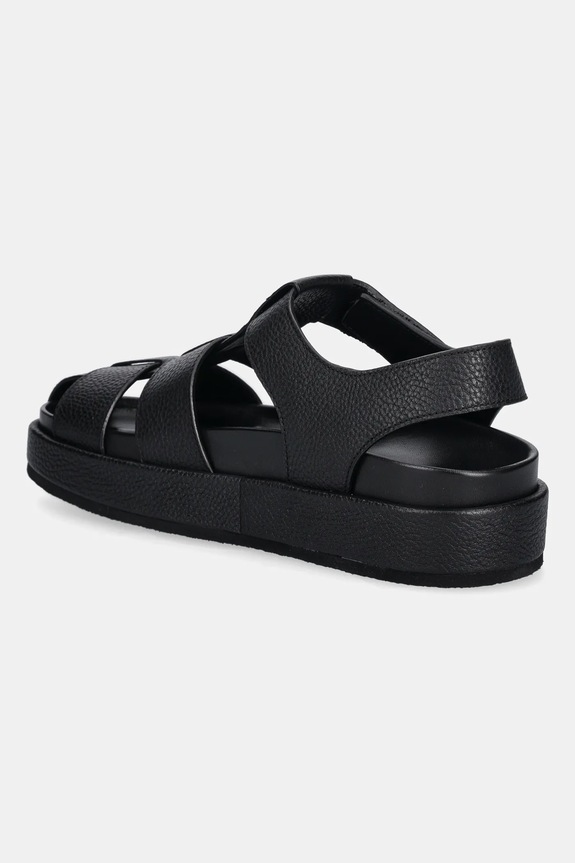Παπούτσια Δερμάτινα πέδιλα Tory Burch Kira Fisherman Sport Sandal 170584.006 μαύρο