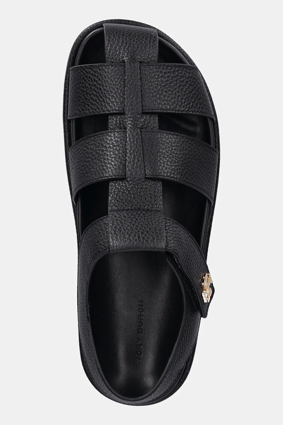 Δερμάτινα πέδιλα Tory Burch Kira Fisherman Sport Sandal μαύρο 170584.006