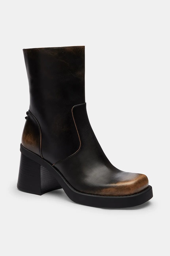 Coach botki skórzane Sculpted C Loved Leather Bootie CBO46.BLK czarny AW25