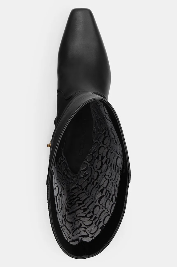 Coach kozaki skórzane Sculpted C Kitten Heel Leather Boot czarny CBP30.BLK