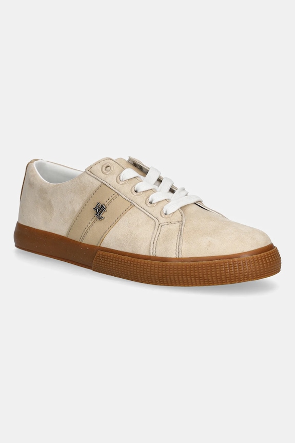 Lauren Ralph Lauren sneakers in camoscio Janson II flat beige 802868344004.101