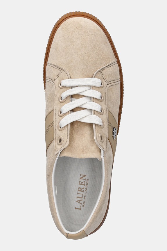 Lauren Ralph Lauren sneakers in camoscio Janson II beige 802868344004.101