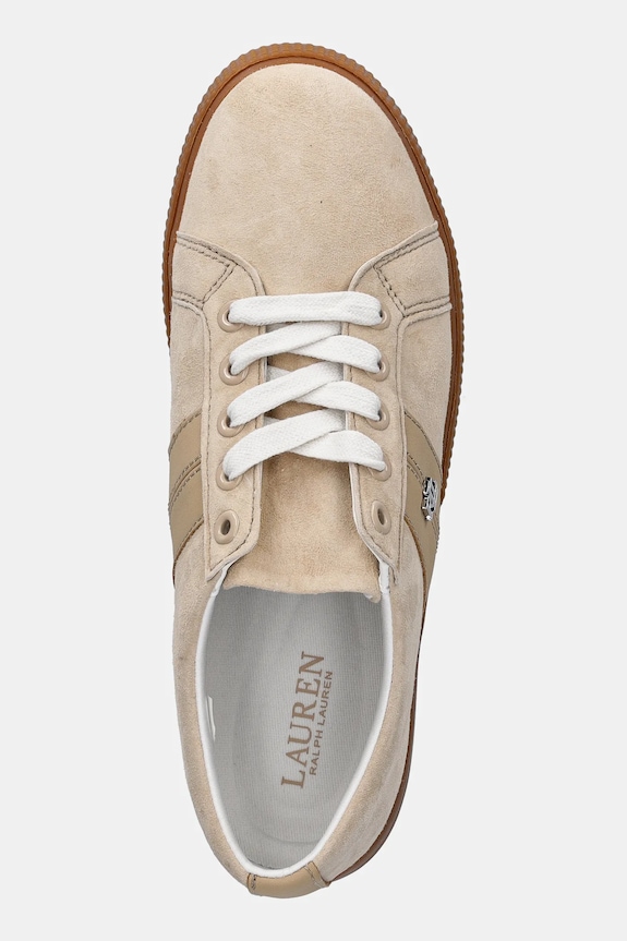 Lauren Ralph Lauren sneakers in camoscio Janson II beige 802868344004.101